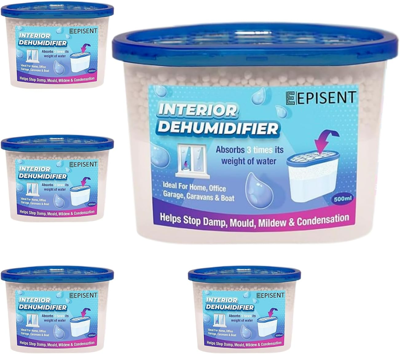 Various 18 x Interior Dehumidifier — bulk pack moisture absorbers